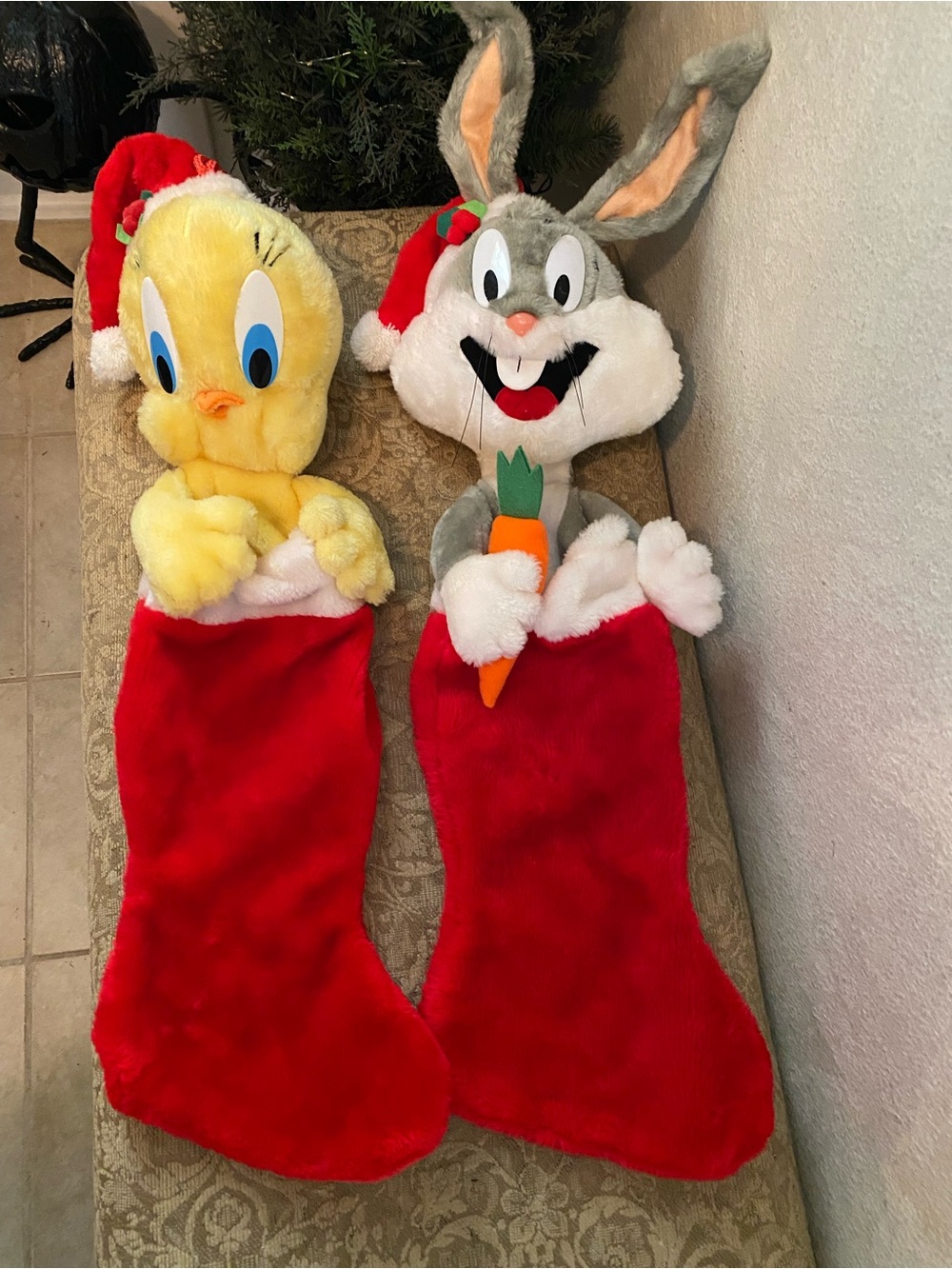 Warner Bros. Tweety & Bugs Bunny Red Holiday Stockings